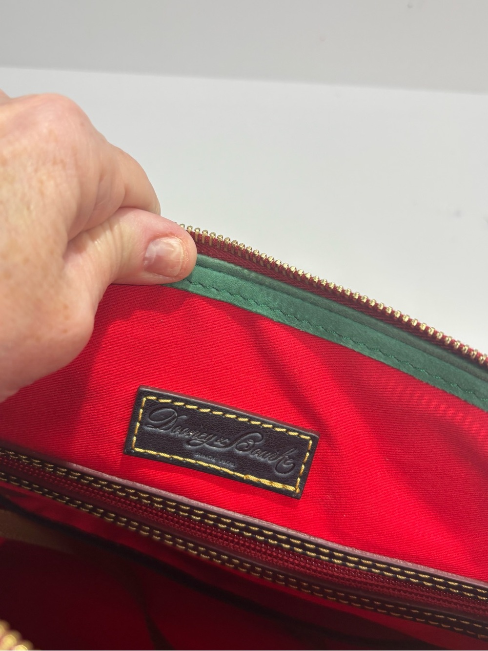 Dooney & Bourke Florentine Leather Satchel Black Red Large Crossbody Tassel - Picture 5 of 11